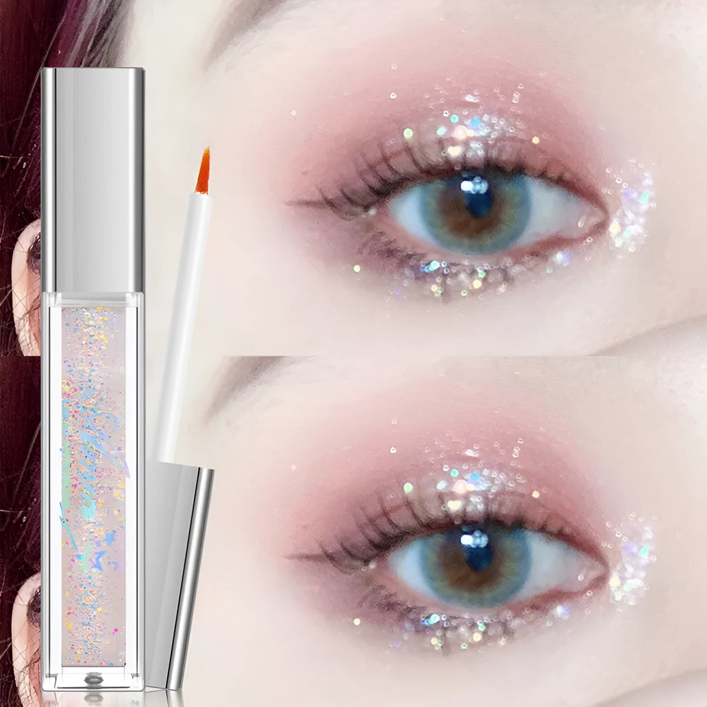 Pearly glitter liquid eye shadow with shimmer finish in multiple colour options