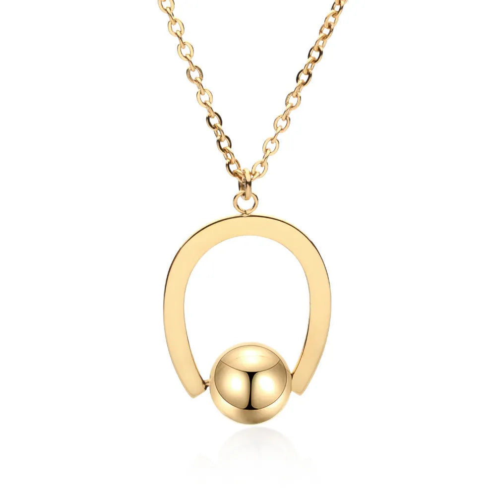 Stainless steel cross chain necklace with geometric pendant in gold or silver electroplated finish