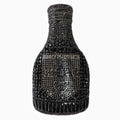 Gold hard alloy evening clutch shaped like a champagne bottle with synthetic leather lining