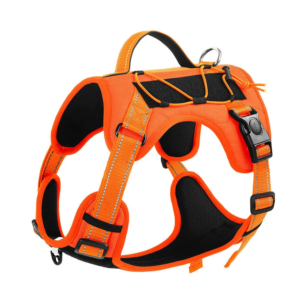 Reflective dog vest harness with hand holding rope in multiple colour options