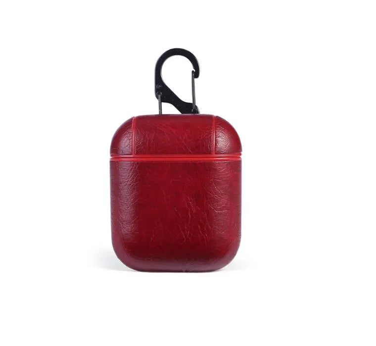 Genuine leather protective case for Apple Airpods charging case in four colour options
