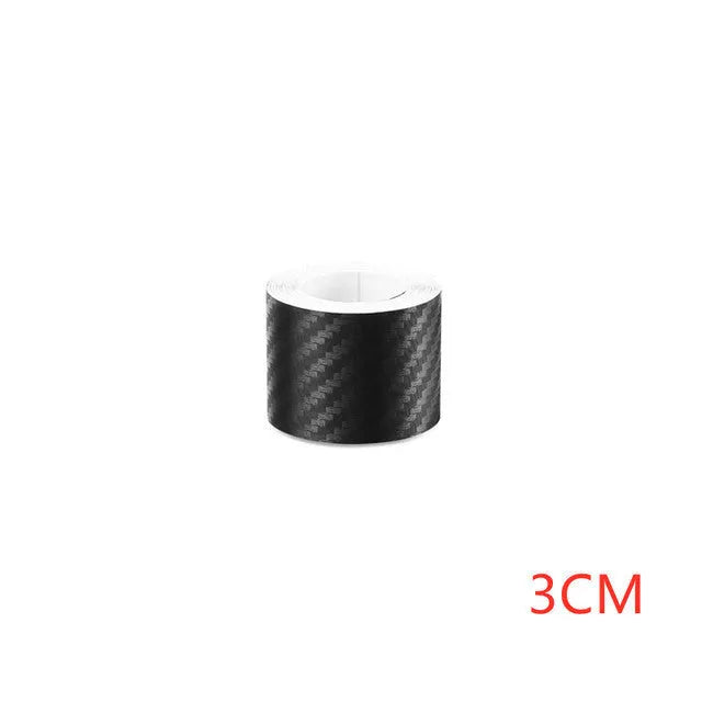 Matte carbon fibre patterned protective roll for car door sills showing 3D texture