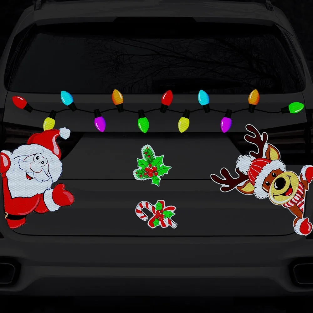 Christmas elk reflective magnetic sticker in RFM026 colour with 6 threads cartoon pattern