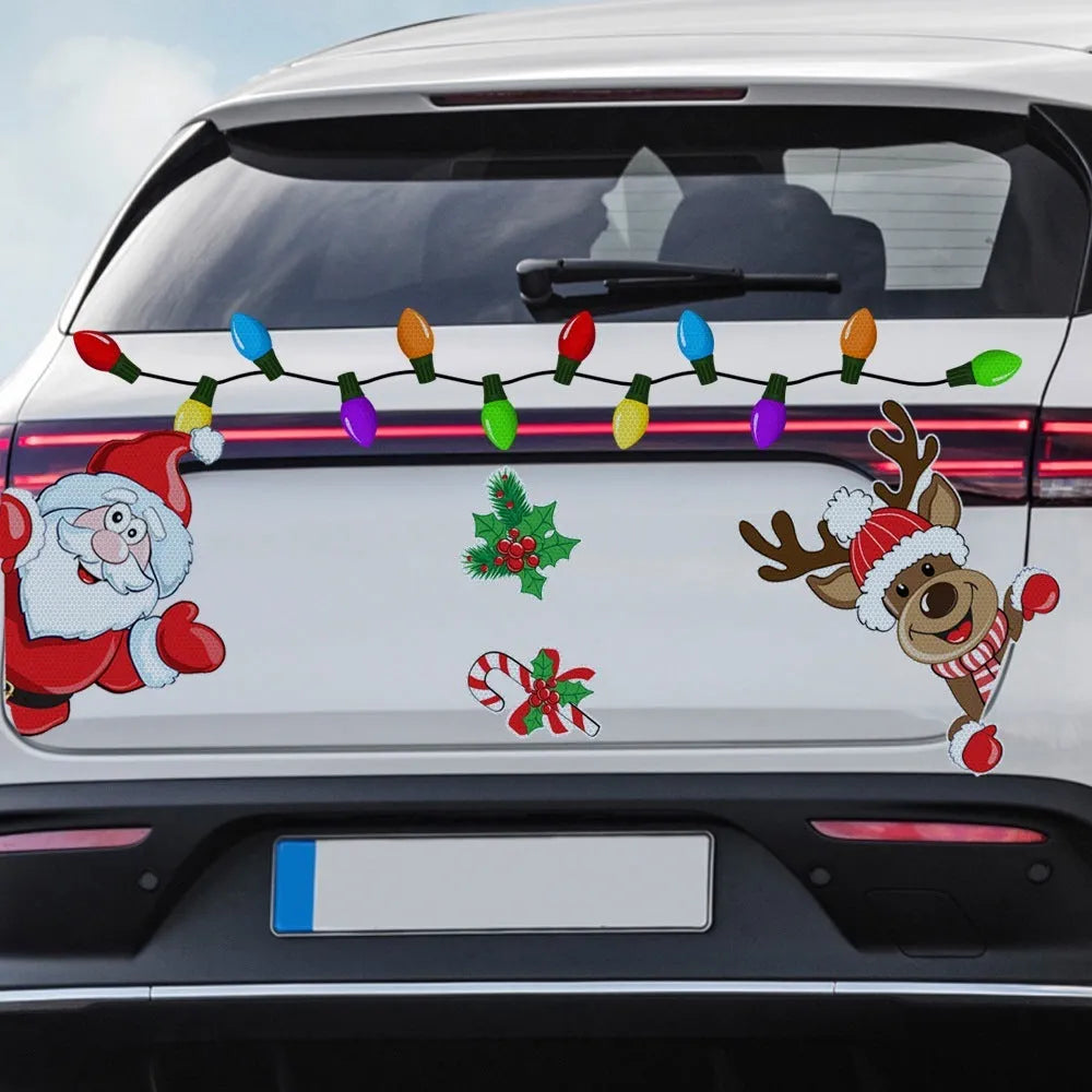 Christmas elk reflective magnetic sticker in RFM026 colour with 6 threads cartoon pattern