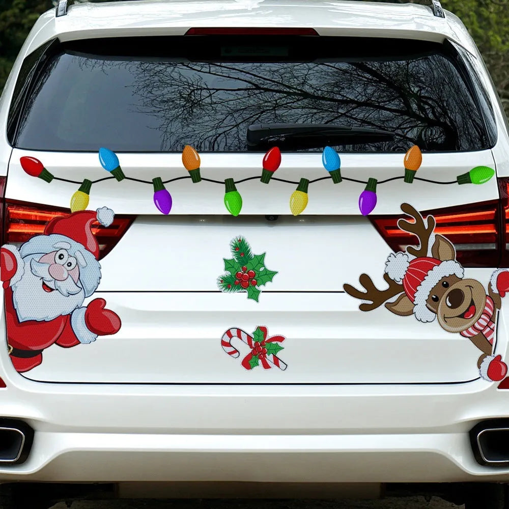 Christmas elk reflective magnetic sticker in RFM026 colour with 6 threads cartoon pattern