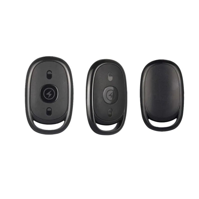 Compact black ABS plastic wireless remote control for electric cars with buttons.