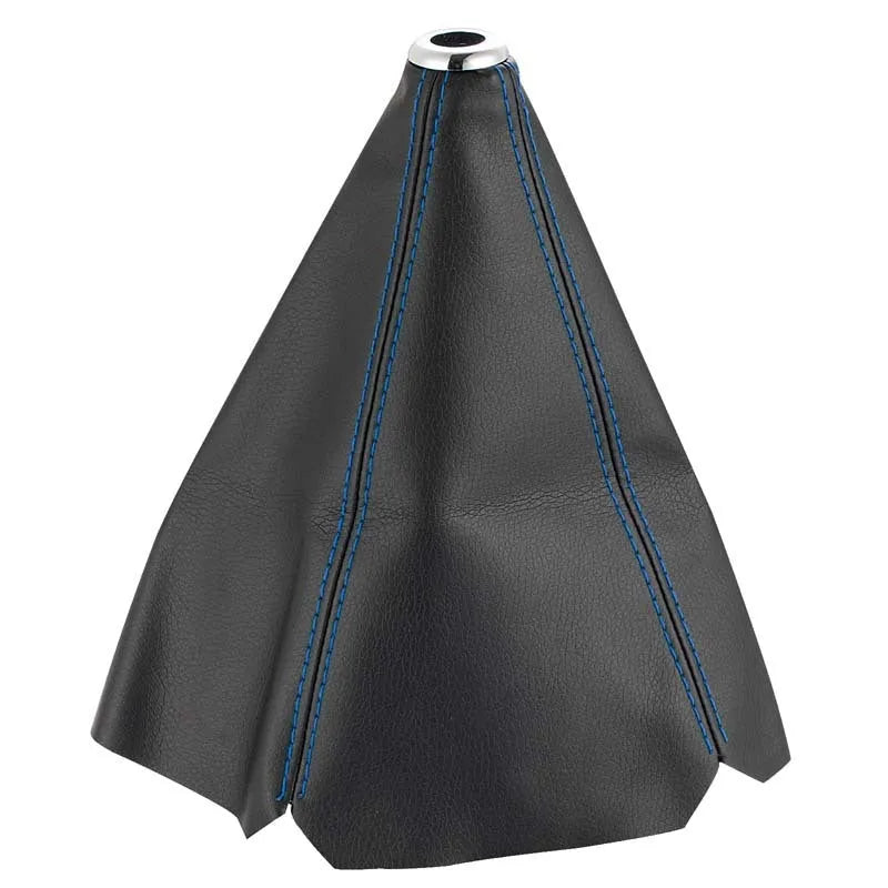 Black PU leather gear shift dust cover with coloured line detail for general car models