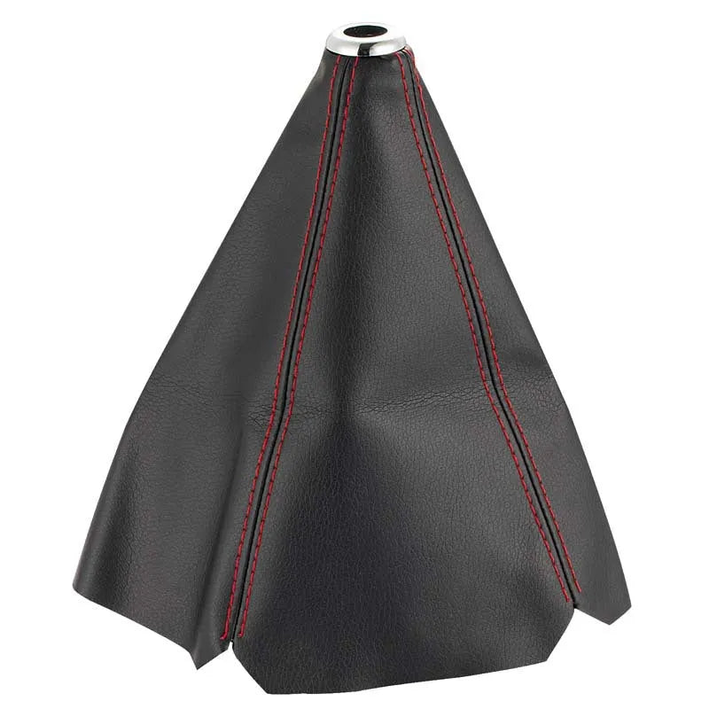 Black PU leather gear shift dust cover with coloured line detail for general car models