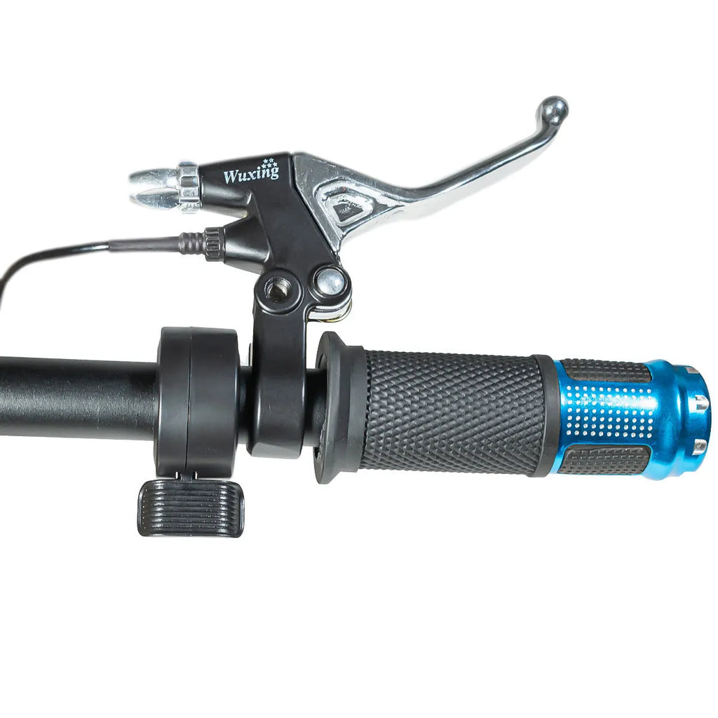 Electric vehicle handlebar replacement section showing 5-core wire connection and multiple colour options
