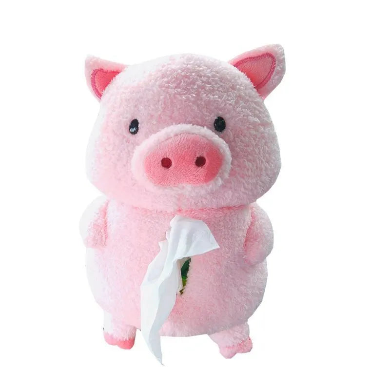 Cartoon lamb design plush car tissue box cover for automotive and household decoration
