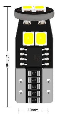 Small white car number plate light with fibre glass board construction measuring 10mm