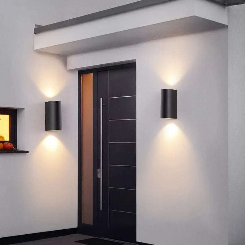 Villa outdoor balcony aisle LED waterproof wall lamp in square style with warm white light