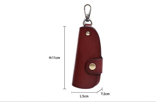 Genuine leather handmade key storage bag in short length car key case design