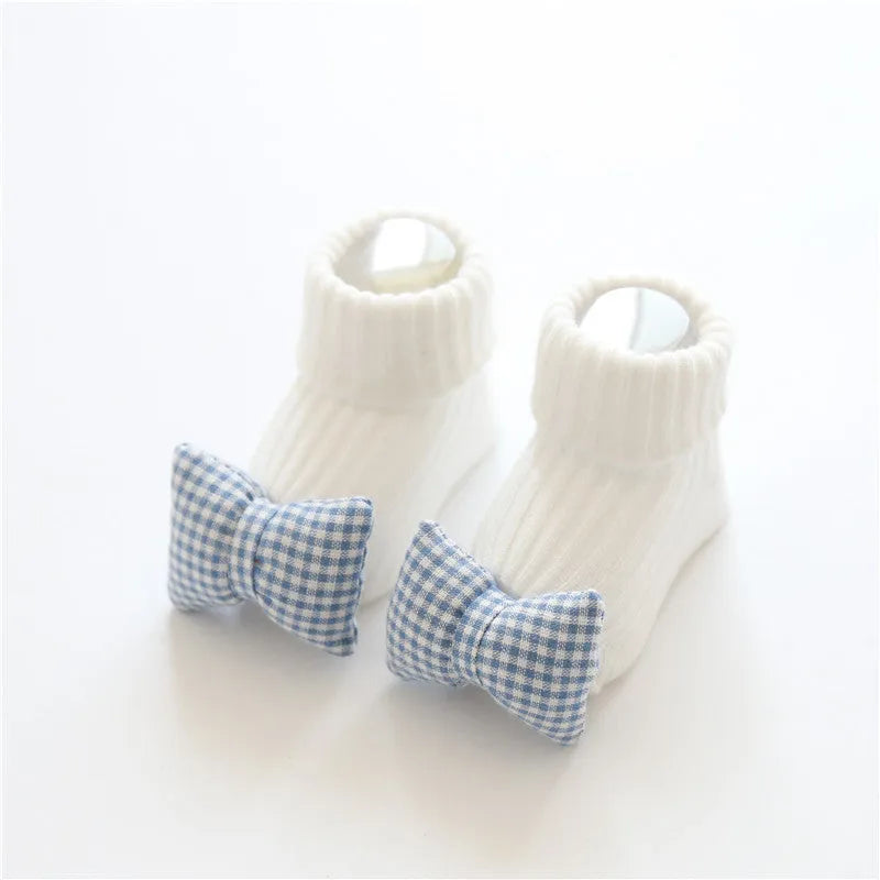 Cotton baby floor socks with anti-slip soles in multiple colours and patterns