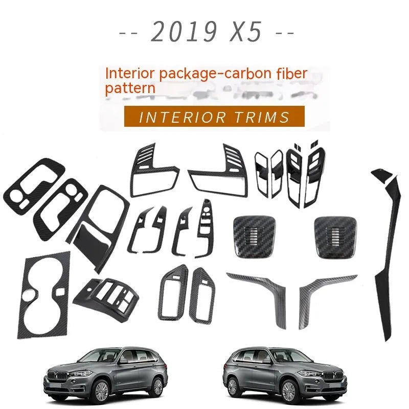 Black ABS plastic air outlet gear box central control decoration for 2019 BMW X5 front row cup holder configuration