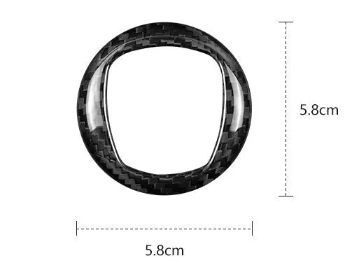 Steering wheel carbon fibre decorative sticker frame in black or red colour options