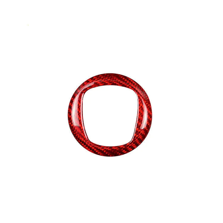 Steering wheel carbon fibre decorative sticker frame in black or red colour options