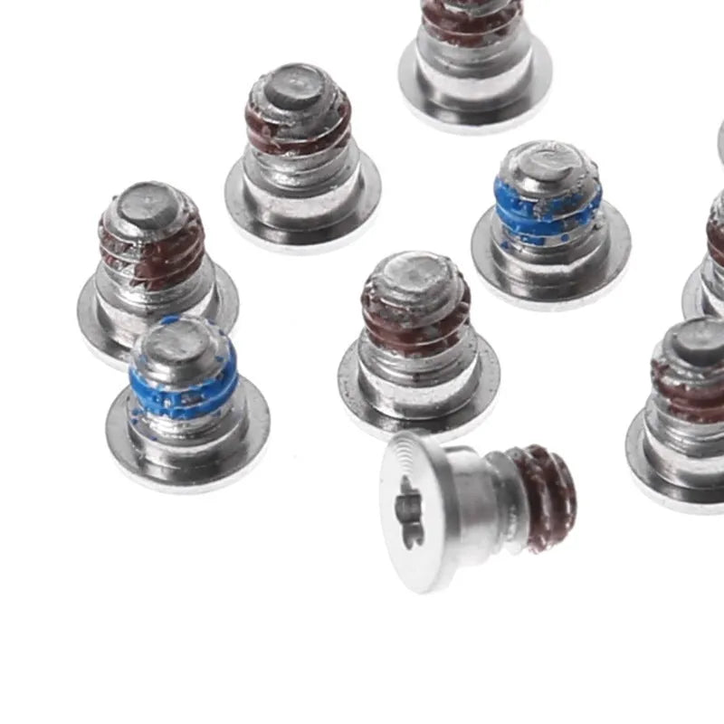Ten small metal replacement screws for MacBook Pro Retina A1502, A1398, A1425 bottom panel and speaker repair.