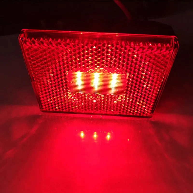 LED trailer side marker clearance lamp with red or yellow lens and 19cm wire.