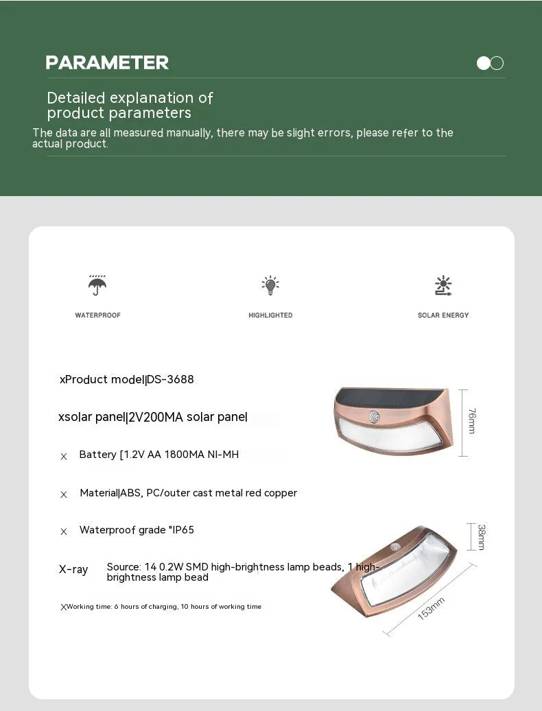 Solar-powered outdoor wall lamp with smiling face design for garden courtyard lighting