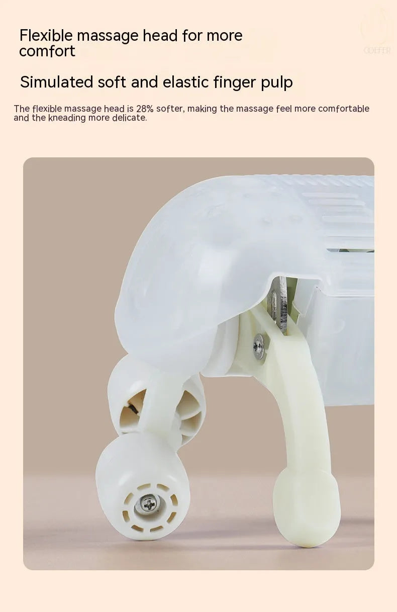Creamy white rechargeable shoulder and neck massager with infrared therapy function