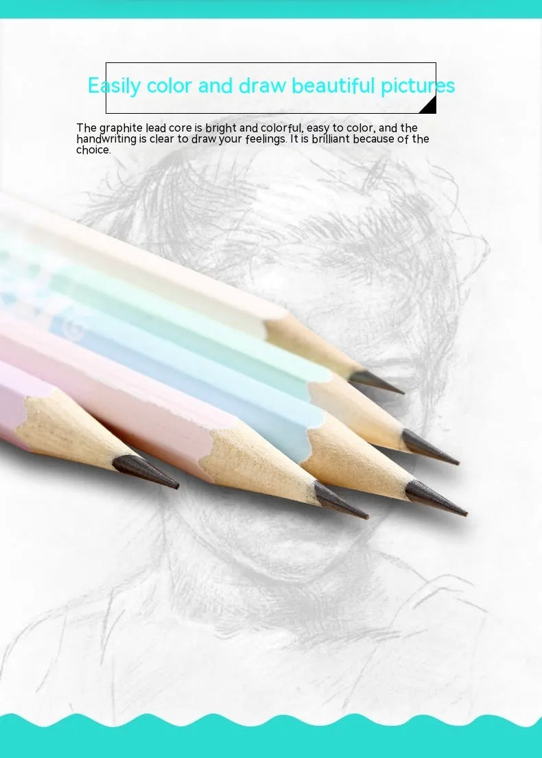 Basswood pencils with six angle design in 50-piece bulk packaging