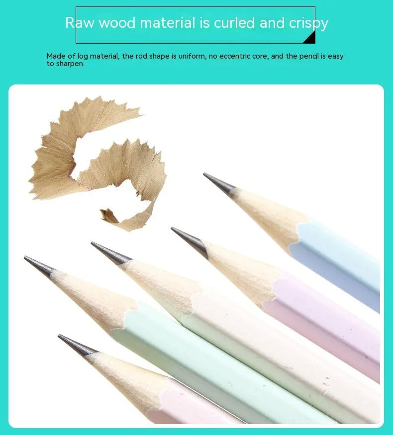 Basswood pencils with six angle design in 50-piece bulk packaging