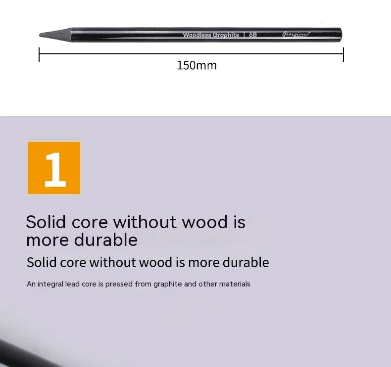 Set of nine wooden drawing pencils with six graphite and three carbonized pencils on suction card packaging