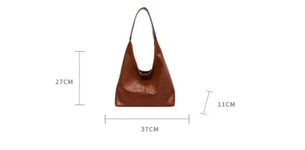 Soft PU leather casual shoulder bag with an adjustable strap, shown in a choice of colours.