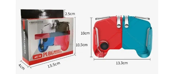 AK16 extendable L1 R1 trigger gamepad controller clamped onto a mobile phone