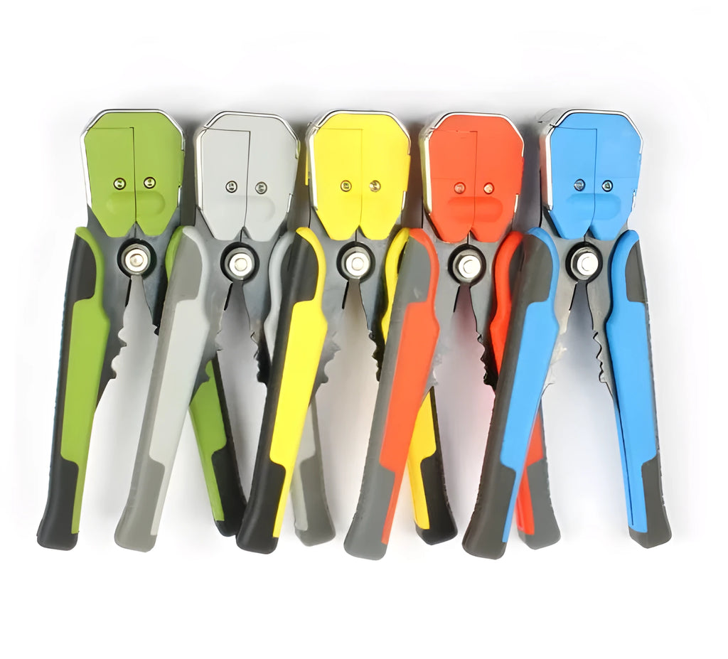 Yellow 3-in-1 automatic wire stripper crimping plier tool with metal construction