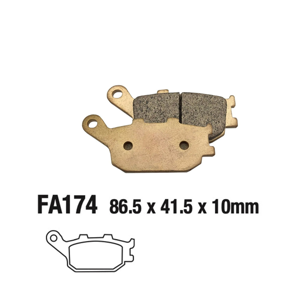Sintered asbestos-free rear brake pads for Honda CBR900RR, CBR929RR, and CBR954RR motorcycles