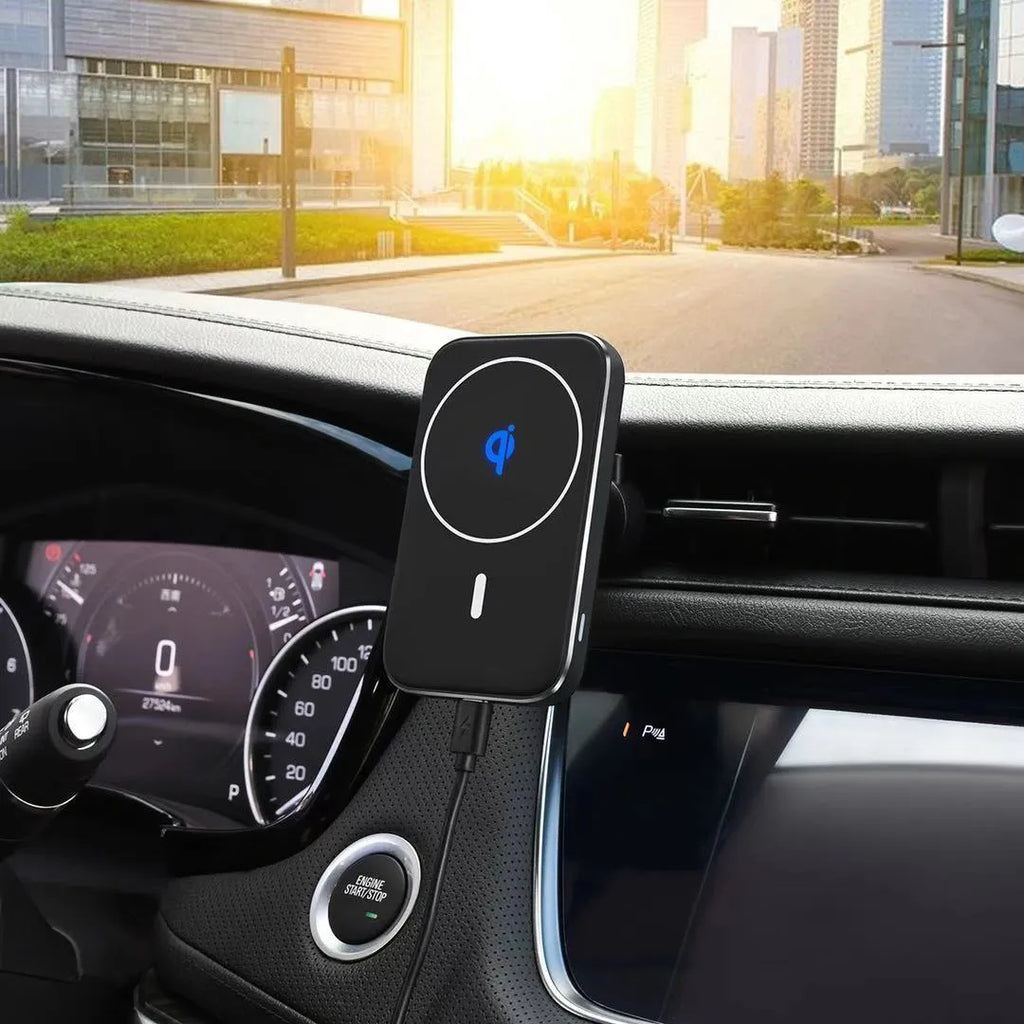 M6 black magnetic wireless charging car bracket for smartphones