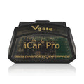 Vgate iCar Pro V2.2 OBDII Bluetooth scanner in black with LED indicator and OBDII connector