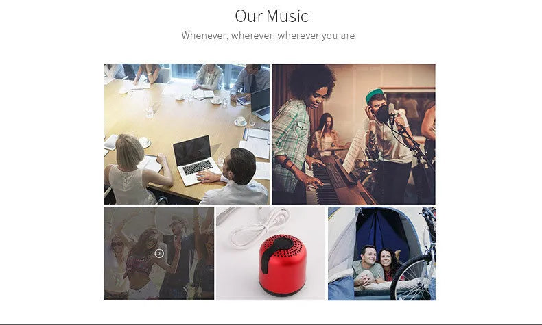 Hieha XQ11 cylindrical mini Bluetooth speaker in silver colour on a table