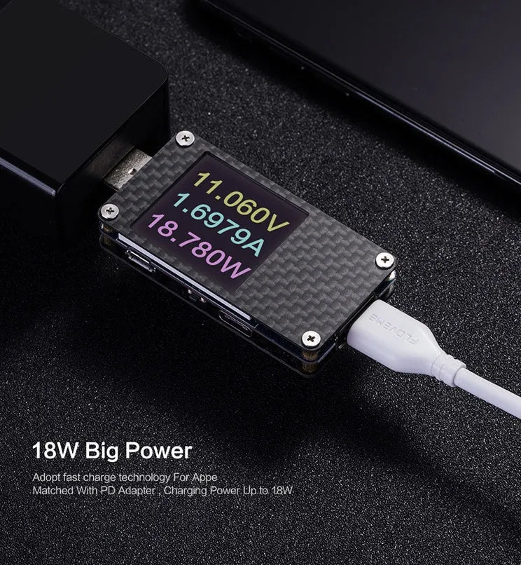 White braided nylon USB-C to Lightning charging cable, 1 metre long.