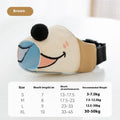 Canvas dog mouth cover muzzle shown in Ollie Brown Bear colour with secure buckle closure