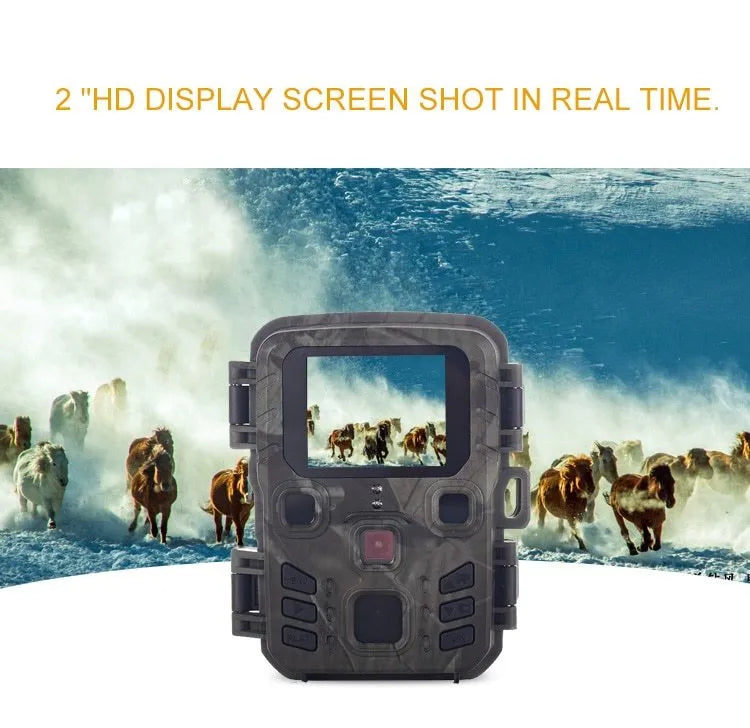 Black monitoring infrared night vision device with 12 megapixel sensor and TF card slot