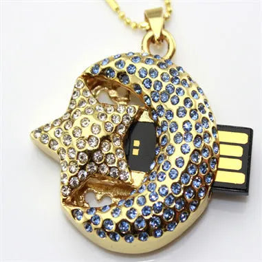 Creative jewellery shaped metal USB flash drive with USB connector