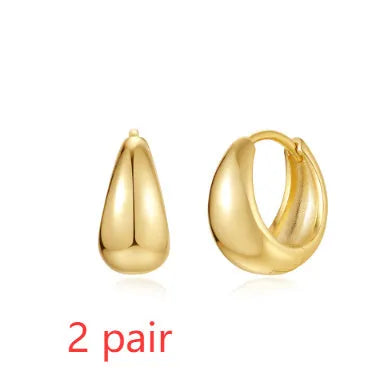 Brass diamond earclip earrings with electroplated golden finish and geometric design