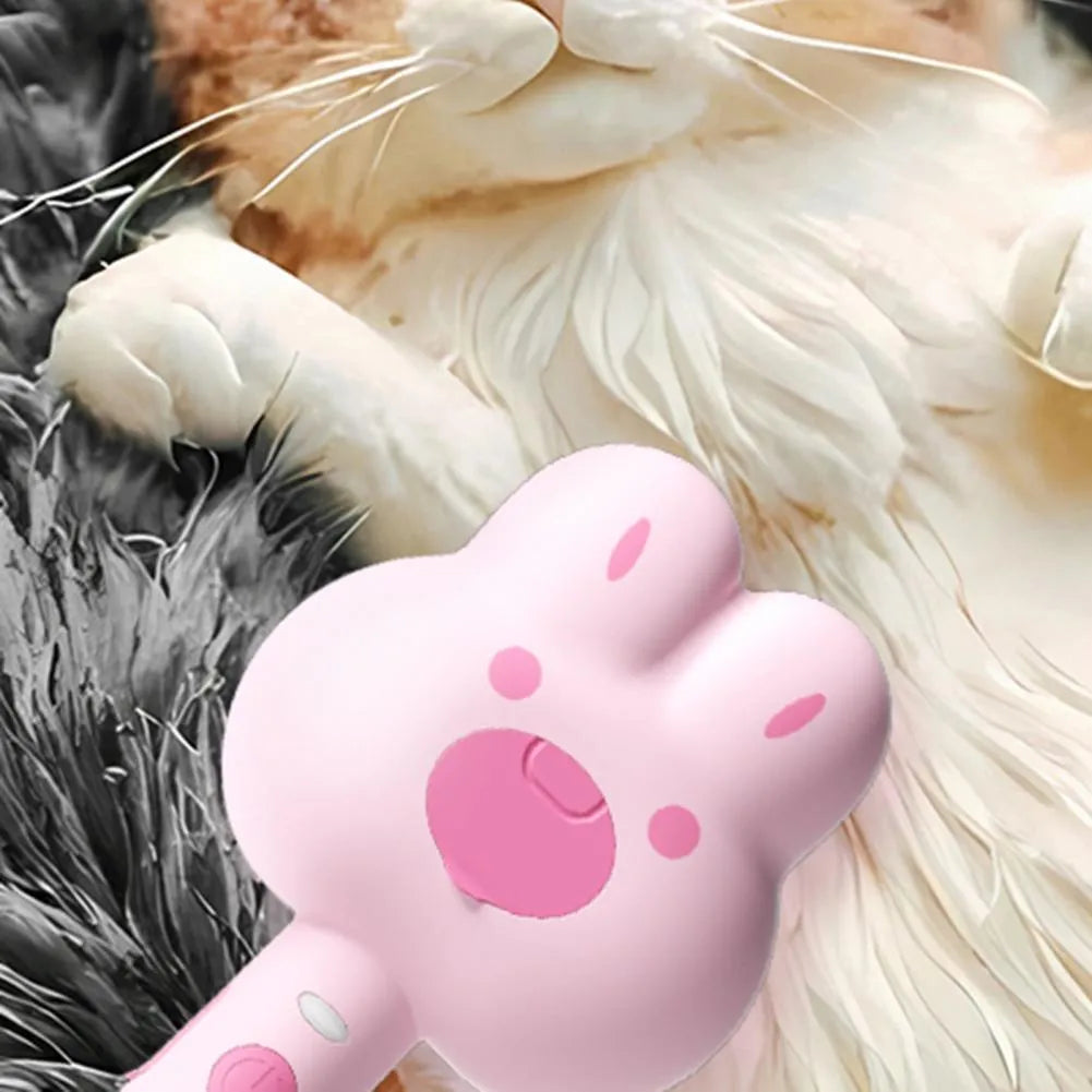 Rechargeable cat steam brush grooming tool with hot steam technology in green, pink, or white colours