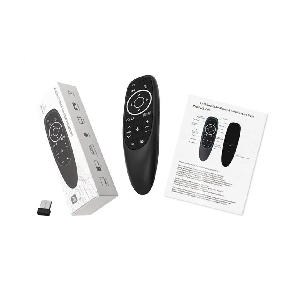 G10 series intelligent voice remote control with plastic shell and silicone buttons for Android players