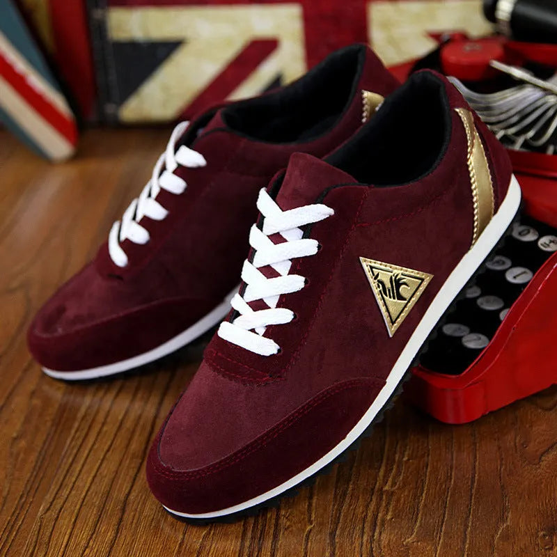 Rooster men's low-top casual shoes in artificial PU leather with rubber sole