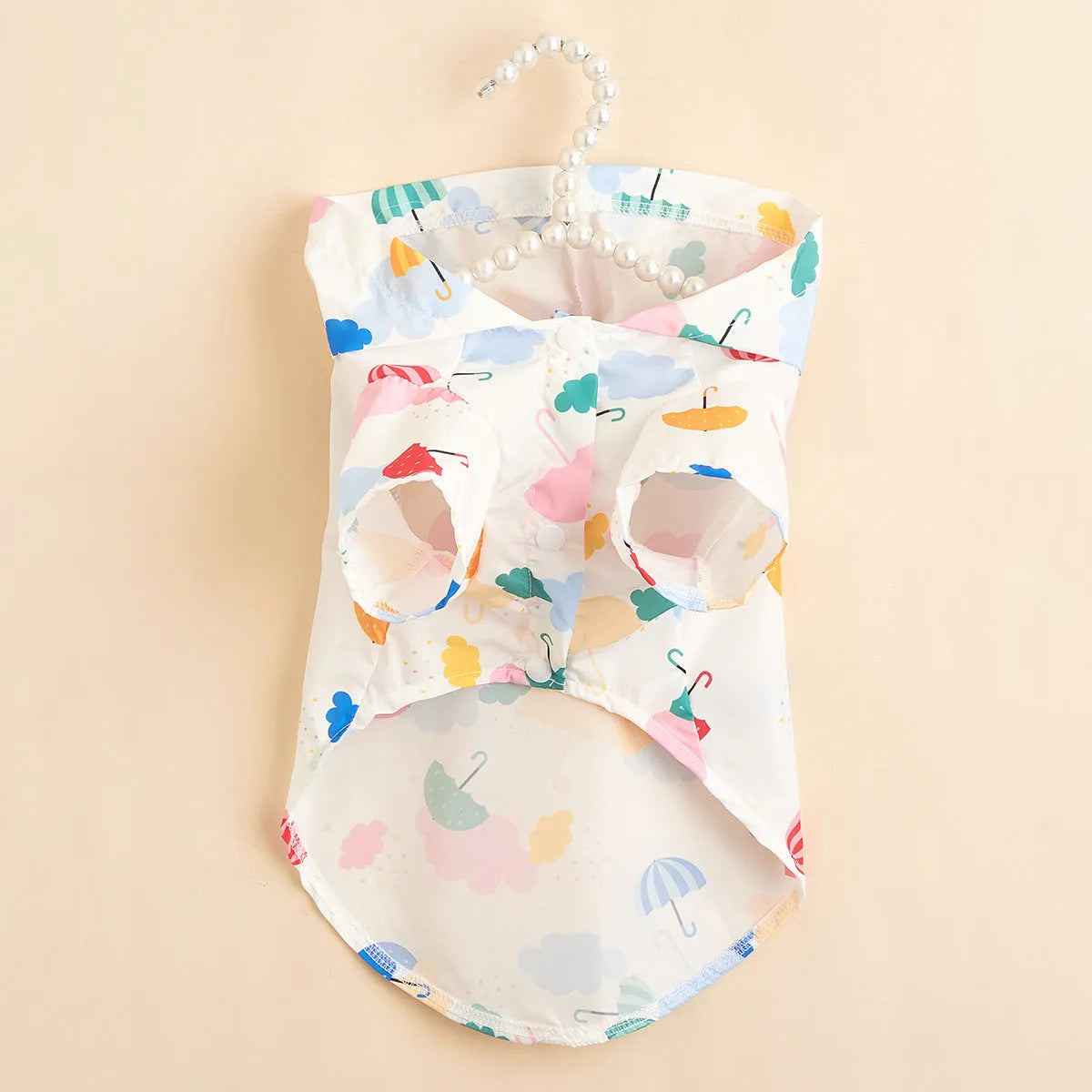 Cartoon umbrella pattern pet raincoat for small dogs and cats in colourful design