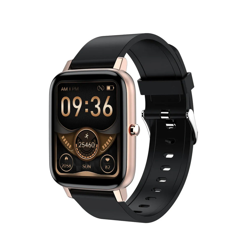 H80 smart watch with ECG and blood oxygen monitoring on a silicone strap, showing the 1.69-inch touch screen.