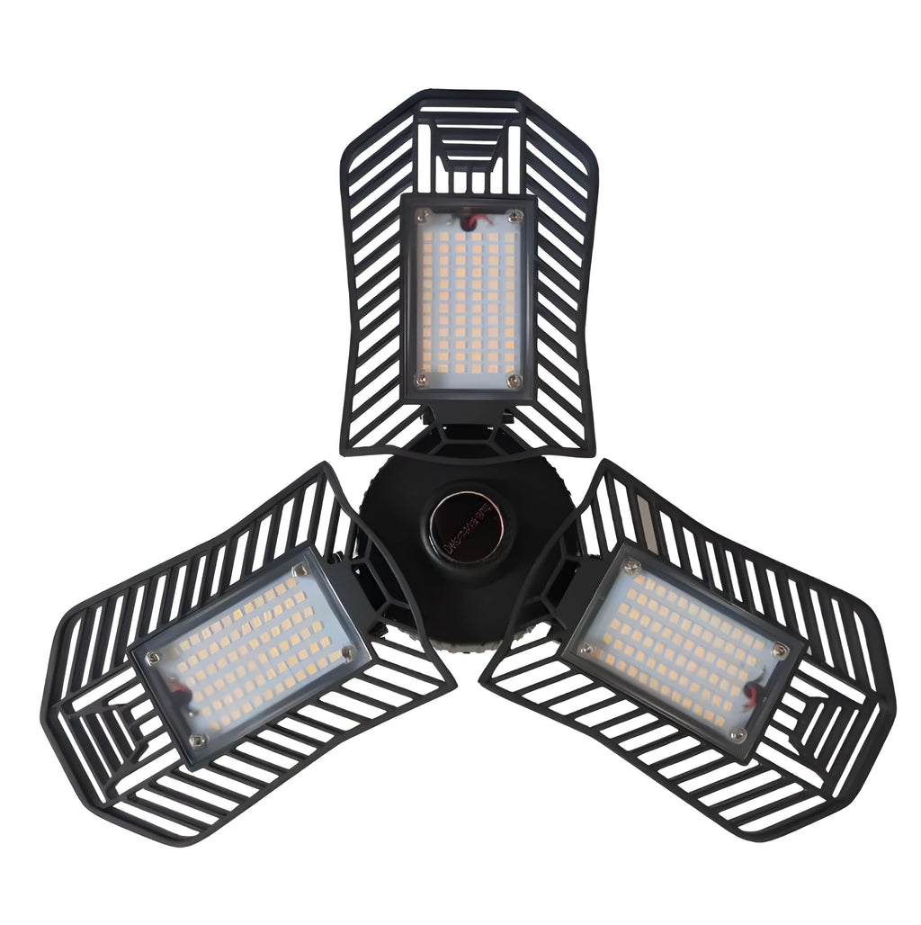 Waterproof industrial foldable garage lamp with die-cast aluminium housing and 180-degree illumination