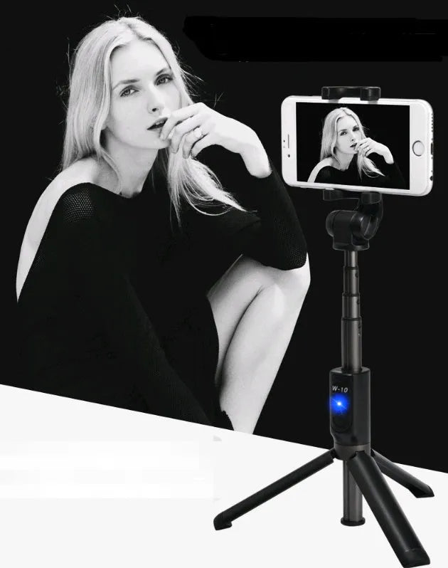 Aluminium alloy Bluetooth selfie stick with remote control and tripod bracket for mobile phones