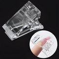 Set of 10 transparent white PET plastic nail extension clips for poly gel building