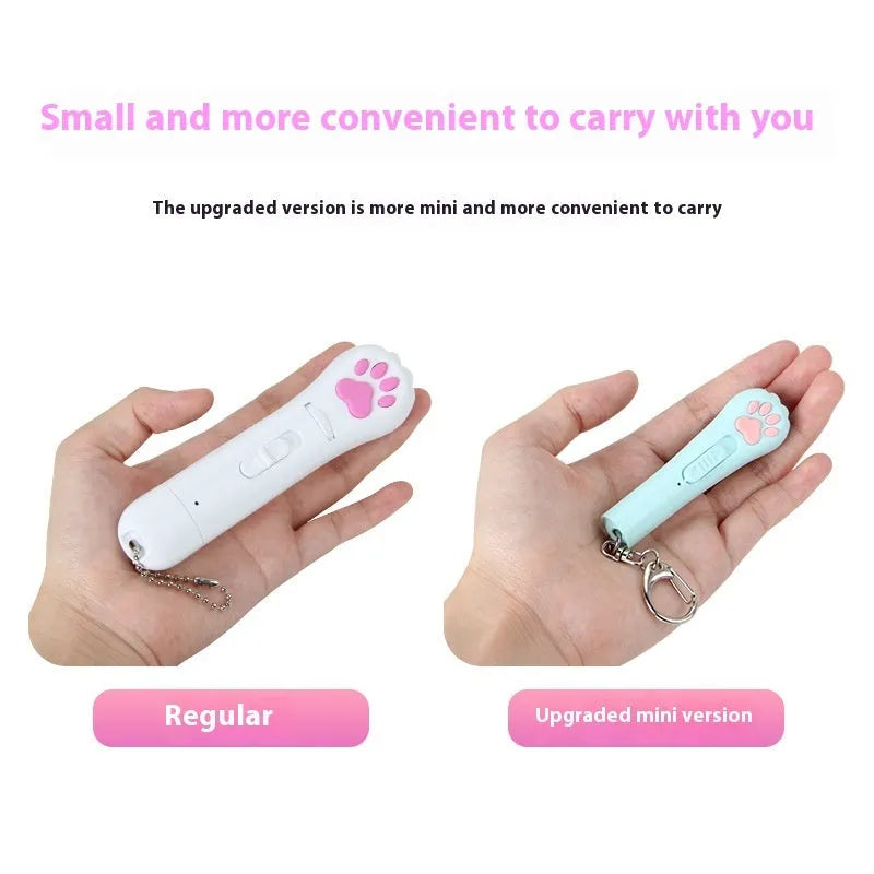 Rechargeable cat laser toy with moonlight lamp projecting pet footprint patterns on floor