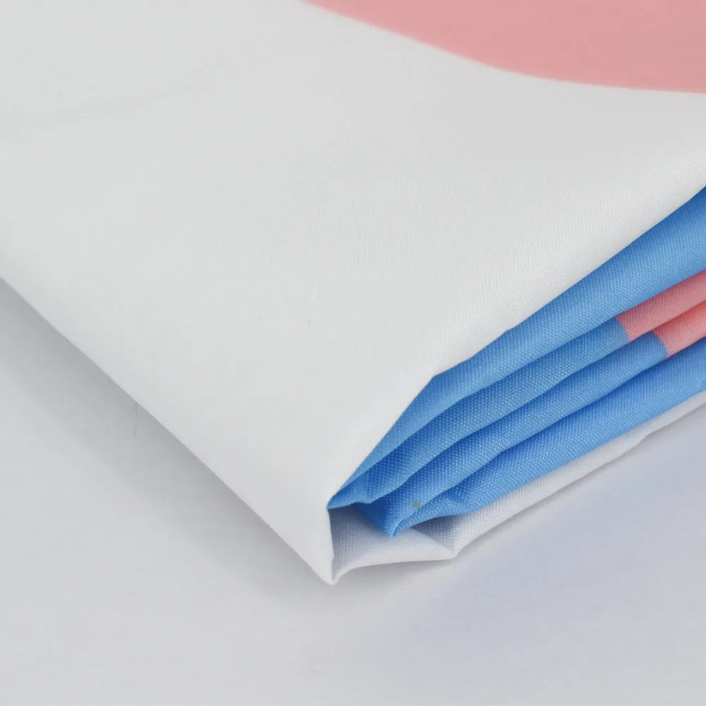 Transgender rainbow flag made of polyester fibre, size 90x150cm, displayed flat